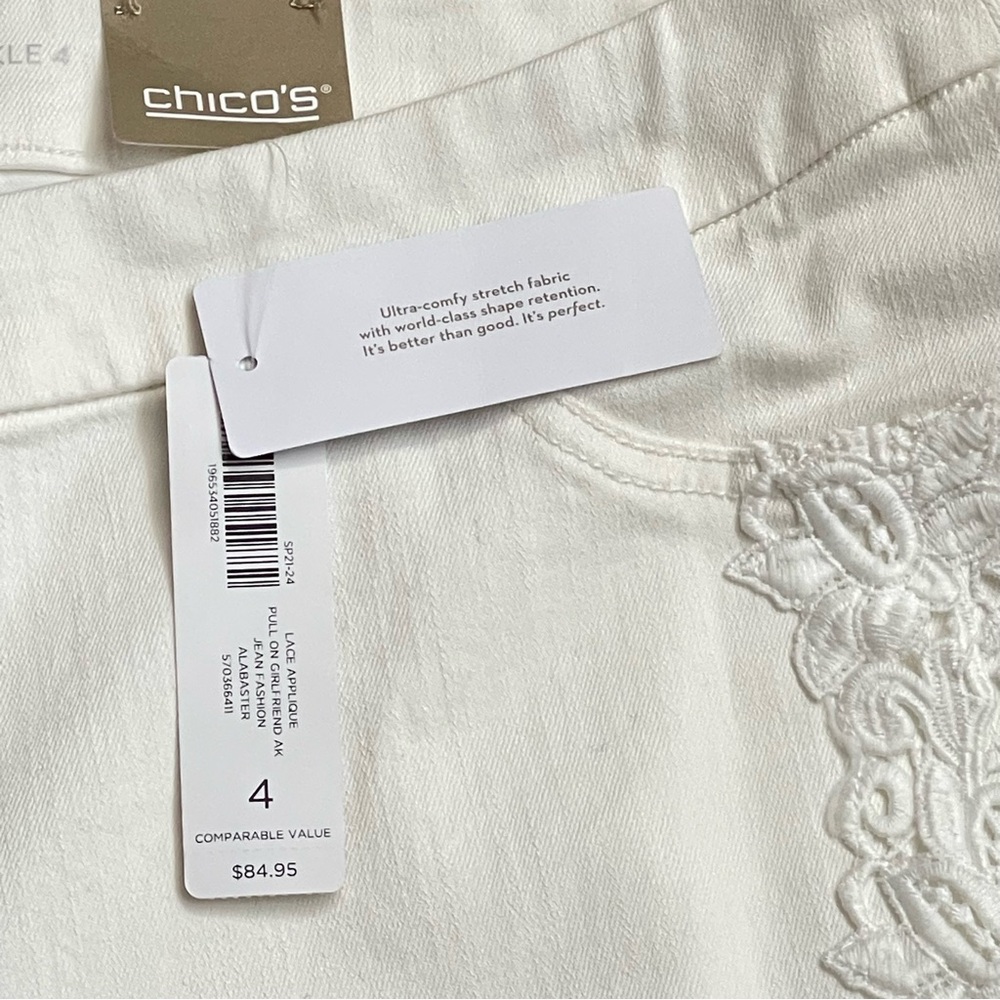 NWT Chico’s Size 4 US 20 Perfect Stretch Girlfriend Straight Leg Ankle Pants - Picture 5 of 16